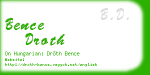 bence droth business card